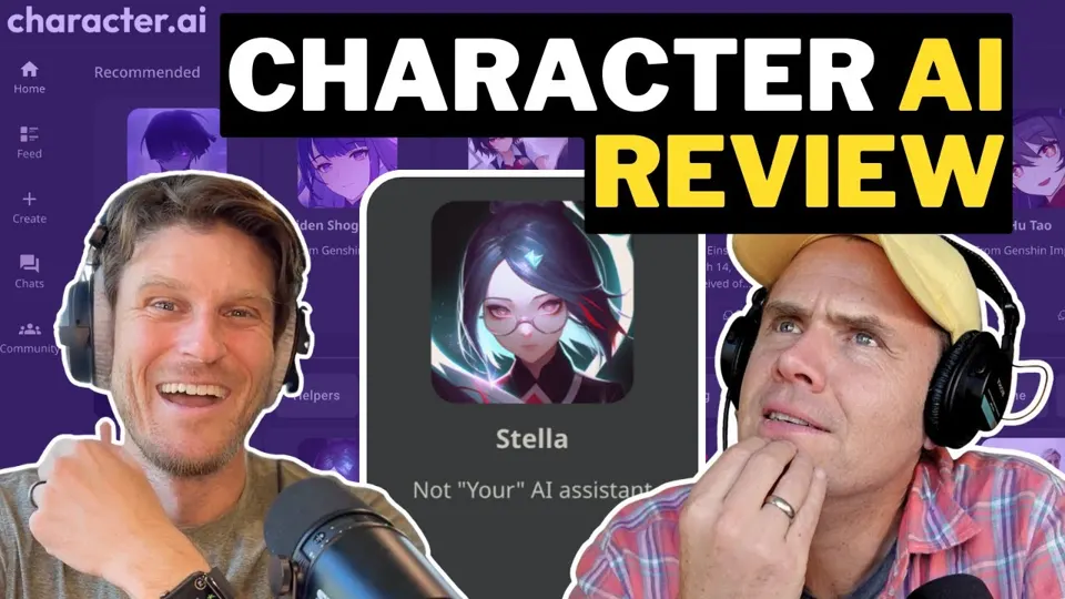 Review de Character.AI em vídeo: miniatura de “AI Tools: Character AI Review” (canal AI For Humans)