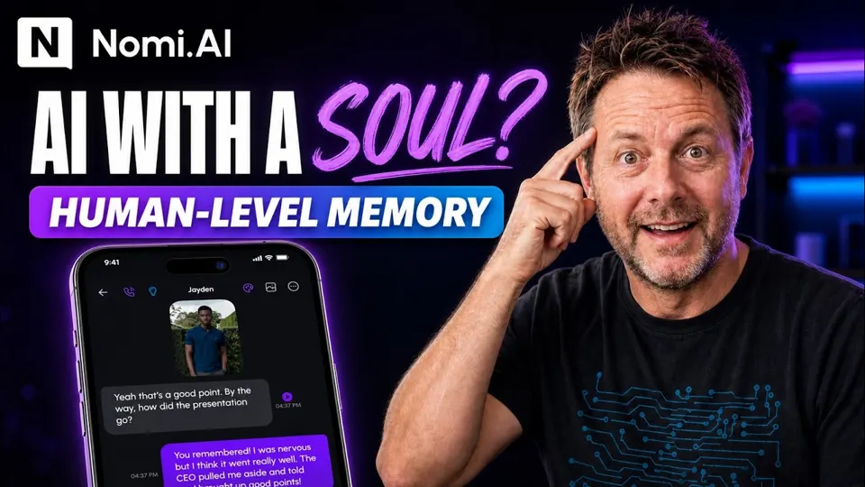 Review de Nomi AI em vídeo: miniatura de “Nomi Review | Is This the Future of AI Companions?” (canal Mason AI Studio)