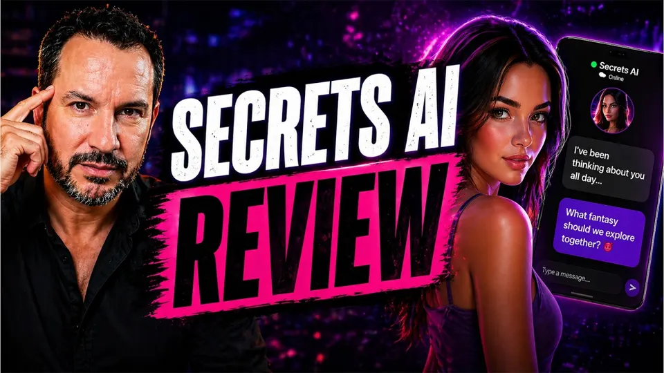 Review de Secrets AI em vídeo: miniatura de “Secrets AI Review: I tested it so you don't have to” (canal AI Girlfriend Decoded)